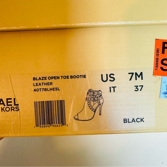 MICHAEL MICHAEL KORS Women’s Blaze Open Toe Booties in Black Leather Size 7 - Picture 7 of 7